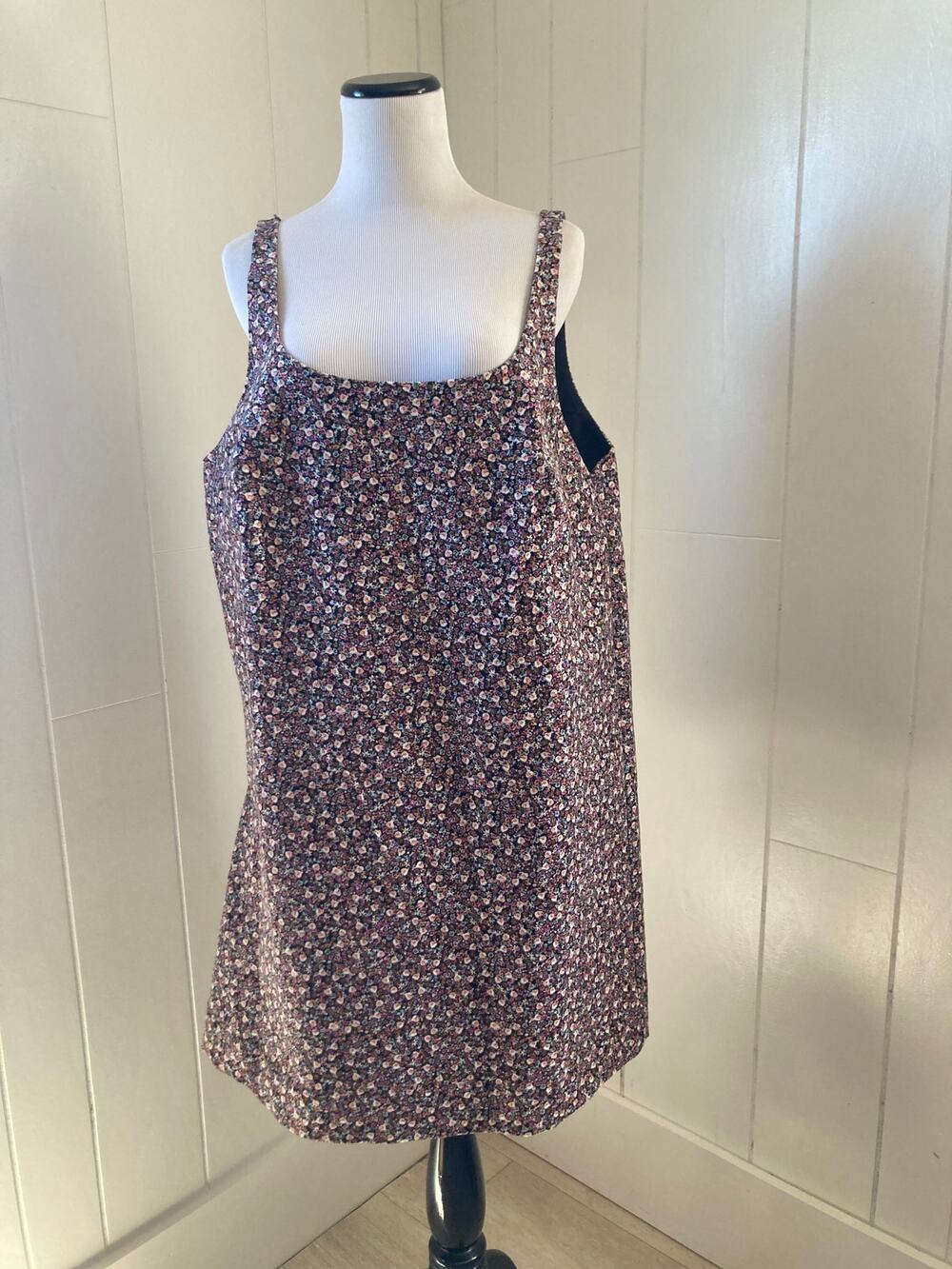 H&M Floral Corduroy Pullover Dress, Size L